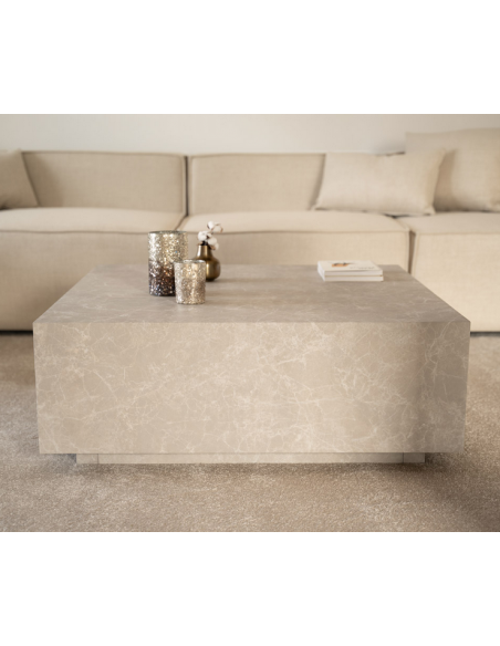 sofabord moderne design beige marmor