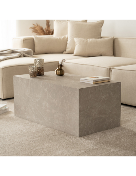 sofabord moderne design beige marmor