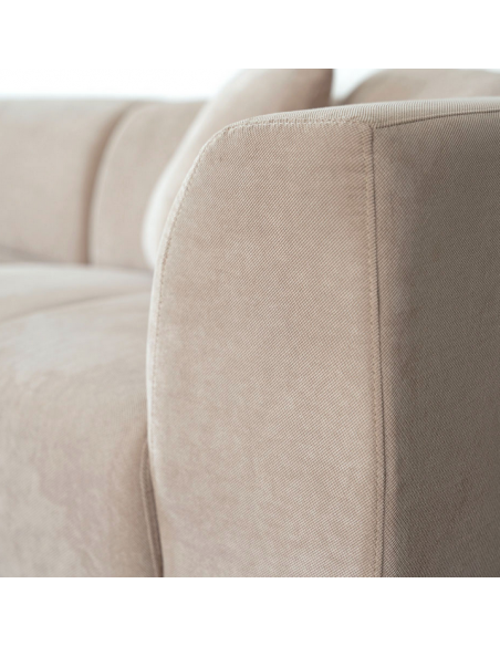 chaiselong sofa højrevendt stof beige komfortabel