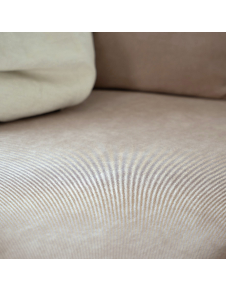 chaiselong sofa højrevendt stof beige komfortabel