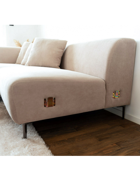 chaiselong sofa højrevendt stof beige komfortabel