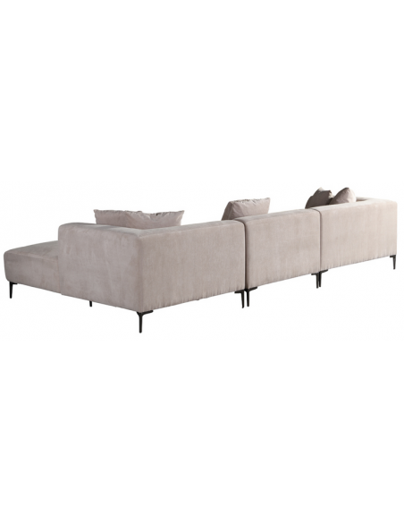 chaiselong sofa højrevendt stof beige komfortabel