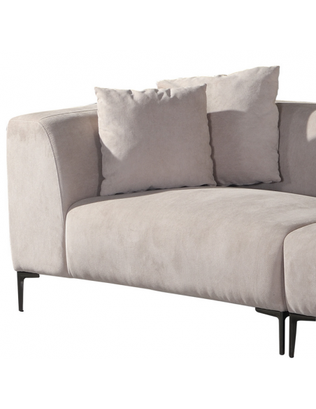 chaiselong sofa højrevendt stof beige komfortabel