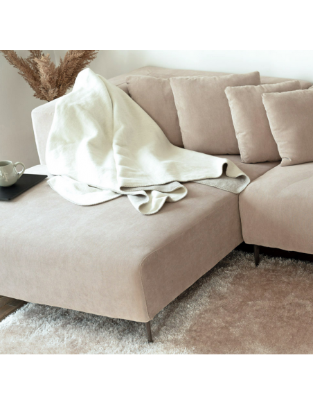 chaiselong sofa venstrevendt stof beige komfortabel