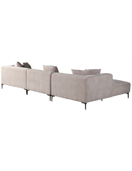 chaiselong sofa venstrevendt stof beige komfortabel