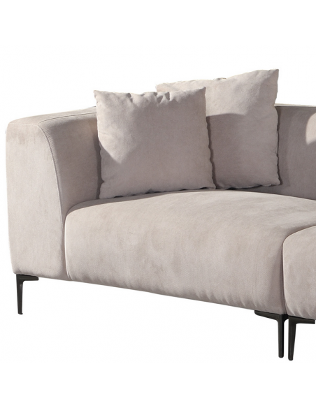 chaiselong sofa venstrevendt stof beige komfortabel