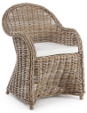 MARTIN Havestol i rattan H89 cm - Hvidtet natur/Lys natur