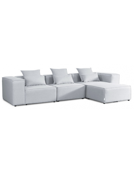 chaiselong sofa modulsofa moduler grå moderne design stof