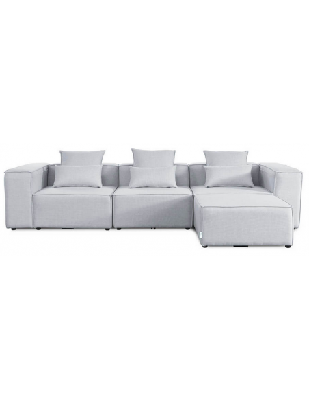 chaiselong sofa modulsofa moduler grå moderne design stof