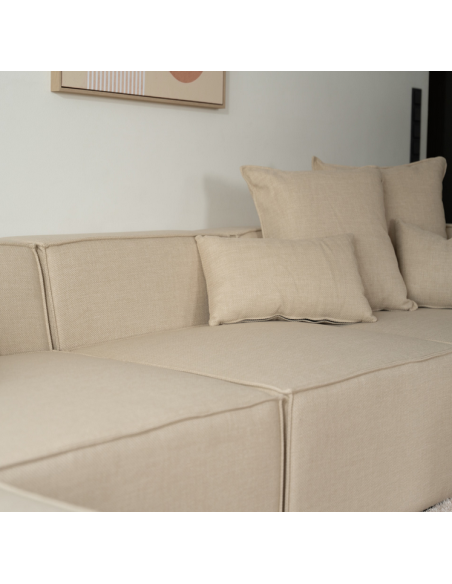 chaiselong sofa modulsofa moduler beige moderne design stof