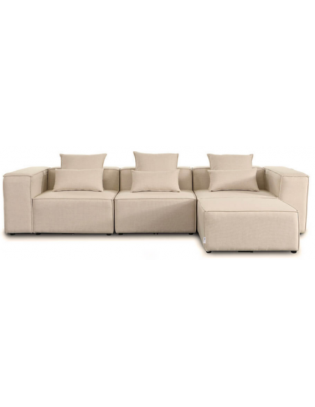 chaiselong sofa modulsofa moduler beige moderne design stof