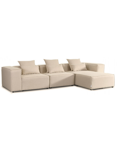 chaiselong sofa modulsofa moduler beige moderne design stof