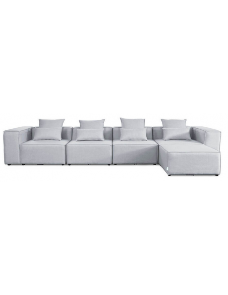 chaiselong sofa modulsofa moduler grå moderne design stof