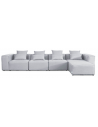 VERONA Modul XL chaiselong sofa i polyester 414 x 207 cm - Lysegrå