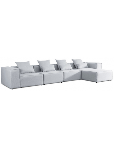 chaiselong sofa modulsofa moduler grå moderne design stof