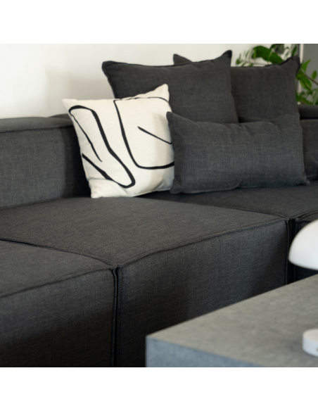 chaiselong sofa modulsofa moduler grå moderne design stof