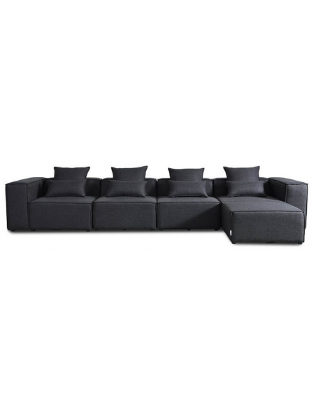 chaiselong sofa modulsofa moduler grå moderne design stof