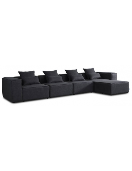 chaiselong sofa modulsofa moduler grå moderne design stof