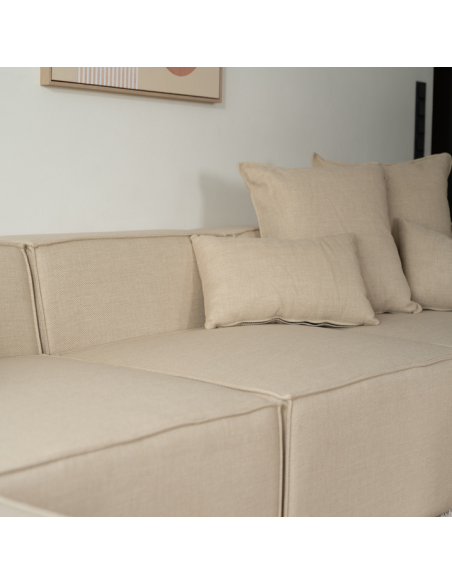 chaiselong sofa modulsofa moduler beige moderne design stof