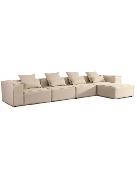 chaiselong sofa modulsofa moduler beige moderne design stof