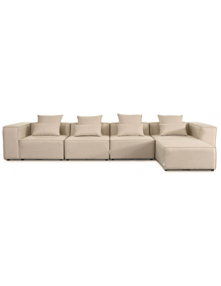 chaiselong sofa modulsofa moduler beige moderne design stof