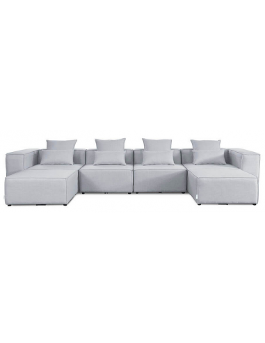 VERONA Modul U-sofa i polyester 415 x 207 cm - Lysegrå