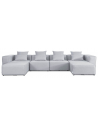 VERONA Modul U-sofa i polyester 415 x 207 cm - Lysegrå