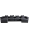 VERONA Modul U-sofa i polyester 415 x 207 cm - Antracit