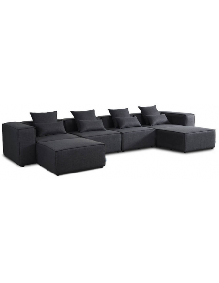 Usofa modulsofa moduler grå moderne design stof