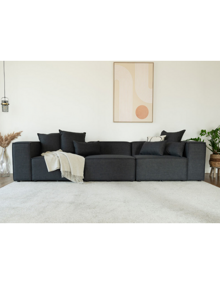 sofa modulsofa moduler grå moderne design stof