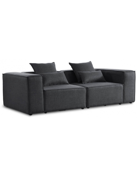 sofa modulsofa moduler grå moderne design stof