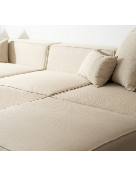 sofa modulsofa moduler beige moderne design stof