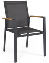 HETA Sæt med 4 x havestole i aluminium og textilene H87 cm - Antracit/Mørkegrå