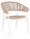 ALGAIDA Sæt med 4 x havestole i aluminium og syntetisk fiber H76 cm - Hvid/Beige