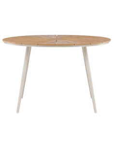 rundt havebord billigt beige aluminium 2
