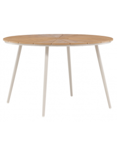rundt havebord billigt beige aluminium
