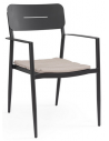 NEBULA Sæt med 4 x havestole i aluminium og olefin H85,5 cm - Antracit/Beige