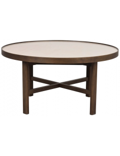 rowico home rundt sofabord i moderne design af egetræ og keramik
