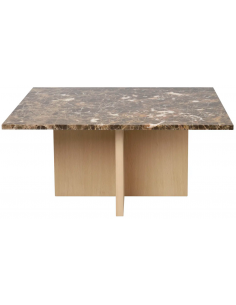 rowico home sofabord i moderne design af egetræ og marmor