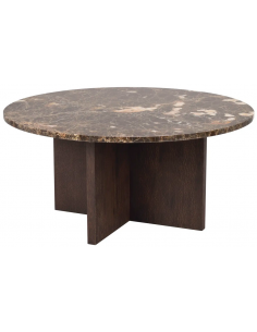rowico home rundt sofabord i moderne design af egetræ og marmor 2