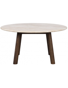rowico home sofabord i moderne design af egetræ travertin marmor rundt 2