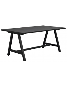 rowico home spisebord i moderne design af egetræ plankebord sort