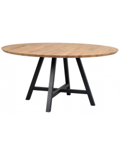 rowico home rundt spisebord i moderne design af egetræ plankebord 150