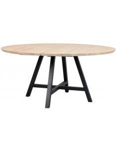 rowico home rundt spisebord i moderne design af egetræ plankebord 150