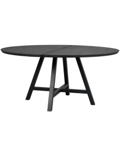 rowico home rundt spisebord i moderne design af egetræ plankebord 150 sort