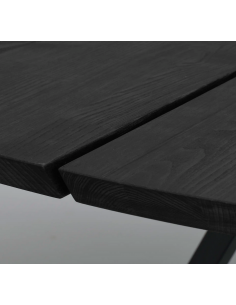 rowico home rundt spisebord i moderne design af egetræ plankebord 150 sort 2