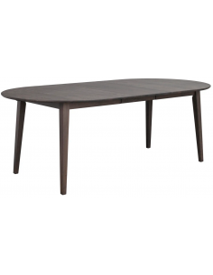 rowico home ovalt spisebord med udtræk i moderne design af egetræ