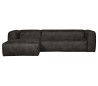 BEAN hjørnesofa i læder 305 x 175 cm - Vintage sort