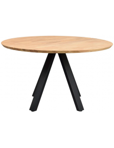 rowico home rundt spisebord i moderne design af egetræ plankebord 130 2