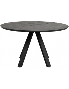 rowico home rundt spisebord i moderne design af egetræ plankebord 130 sort 2